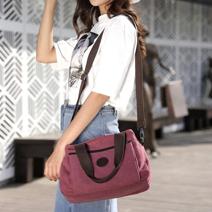 Canvas Handbags Shoulder Messenger Crossbody Tote Large Capacity Bags