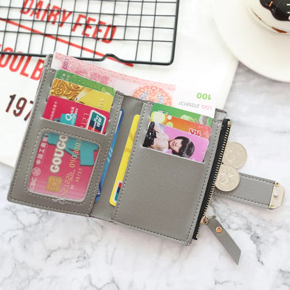 Short Wallet Zipper Card Holder PU Wallets