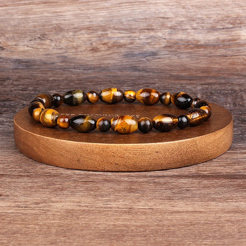 Natural Faceted Tiger Eyes Stone Reiki Bracelets
