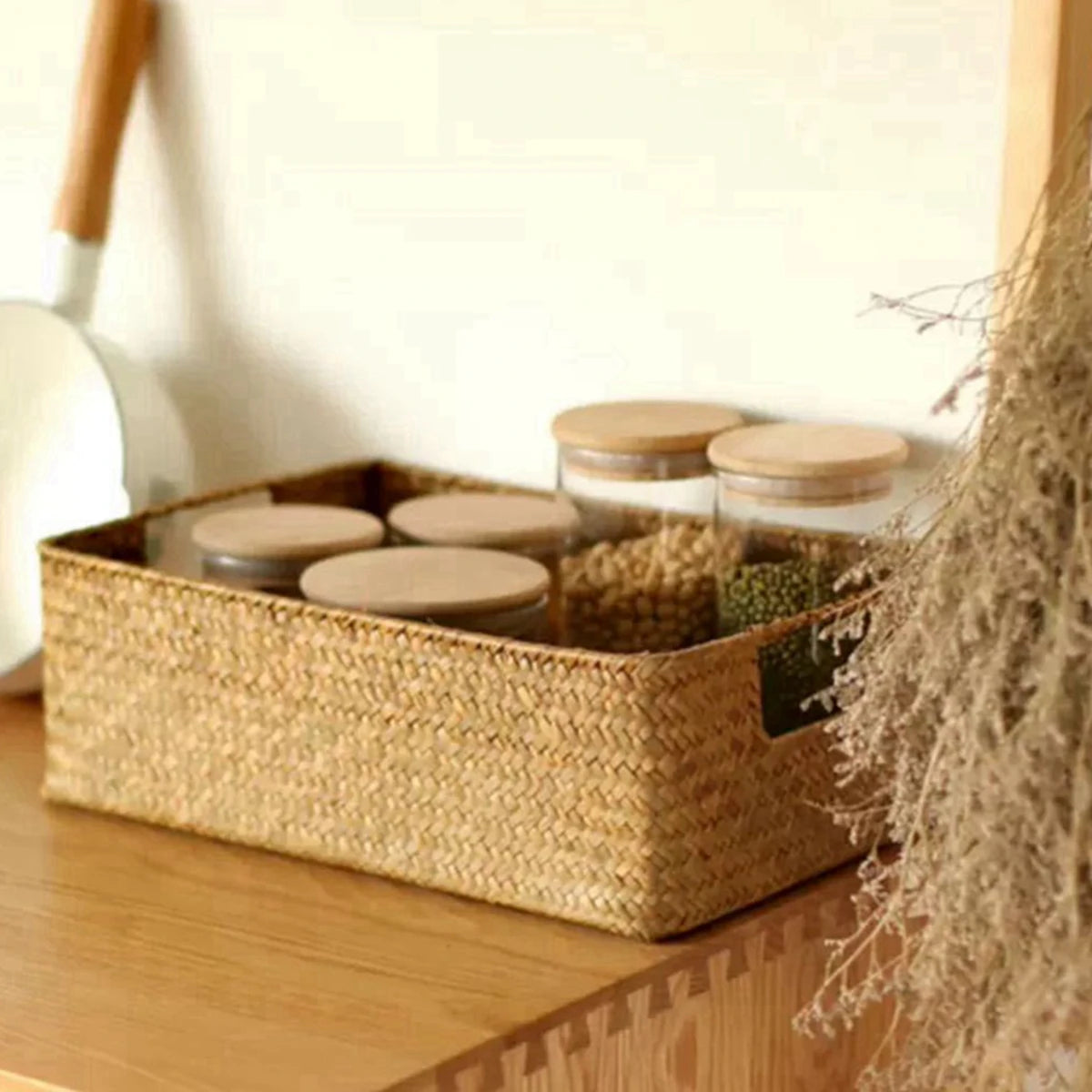 Large Woven Seagrass Basket Storage Container