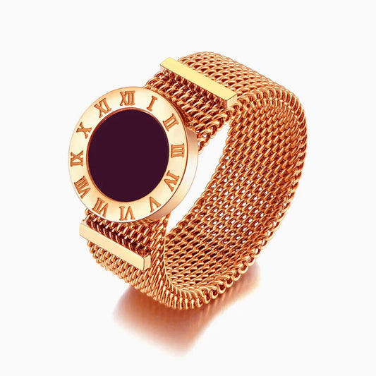 Roman Chain Titanium Stainless Steel Rings