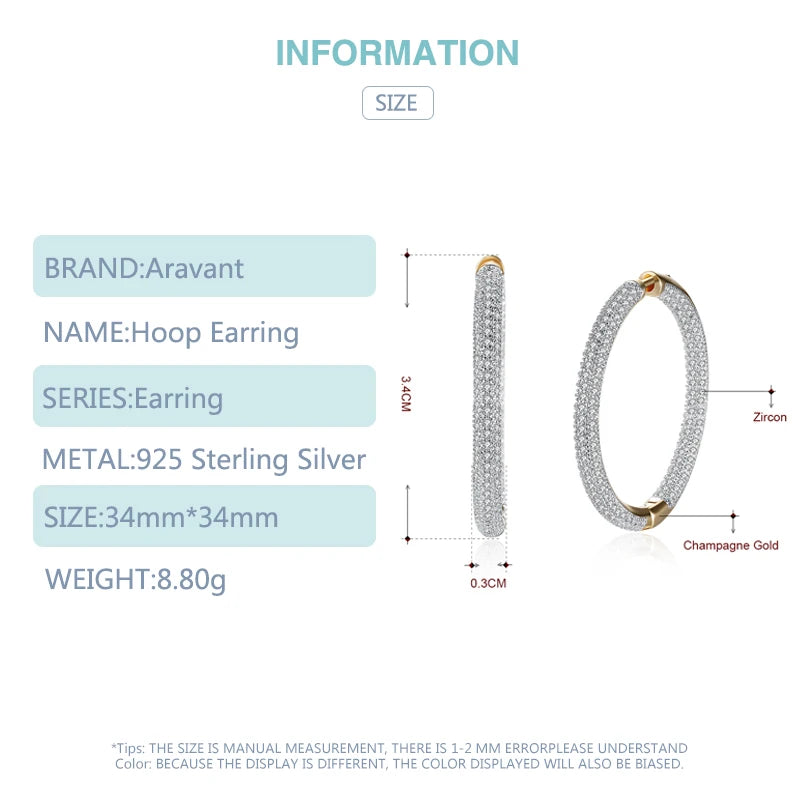 DANA 925 Silver 18K Gold Circle Hoop Earrings