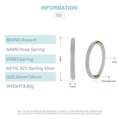 DANA 925 Silver 18K Gold Circle Hoop Earrings