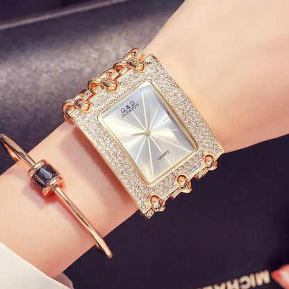 Three Chain Rhinestone Quartz Wrist Watches