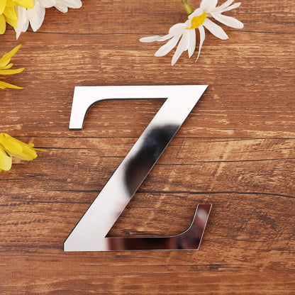 Silver Letter Acrylic 3D Mirror Wall Sticker