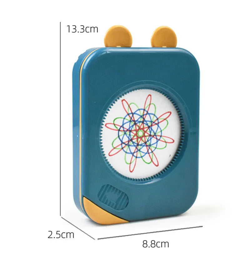 Drawing Toys Storage Interlocking Gears Wheels Painting Drawing Ruler Paper Pens Set