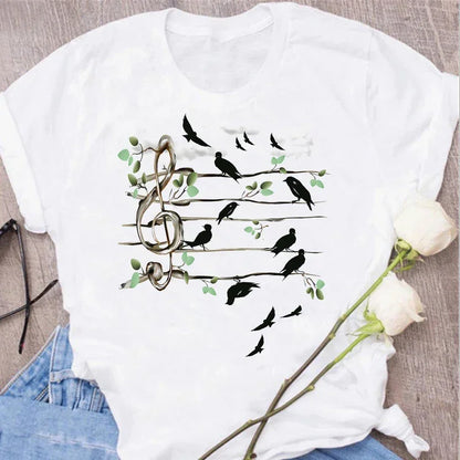 Funny Music Art Short Sleeves Black T-shirt