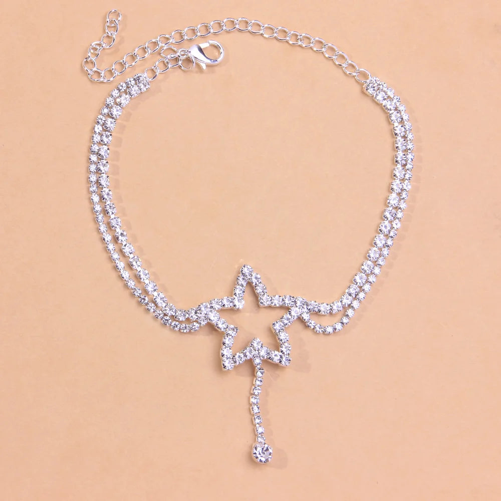 Stone Fans Multi-layer Star Anklet Bracelet
