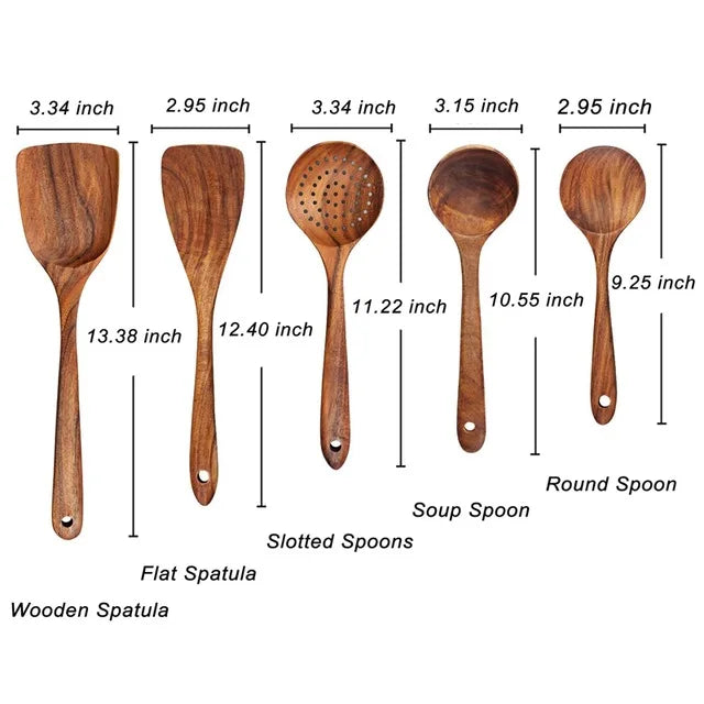 1-9Pcs/set Wooden Kitchen Utensils Set