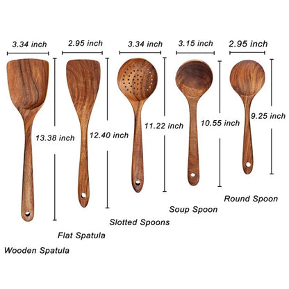 1-9Pcs/set Wooden Kitchen Utensils Set