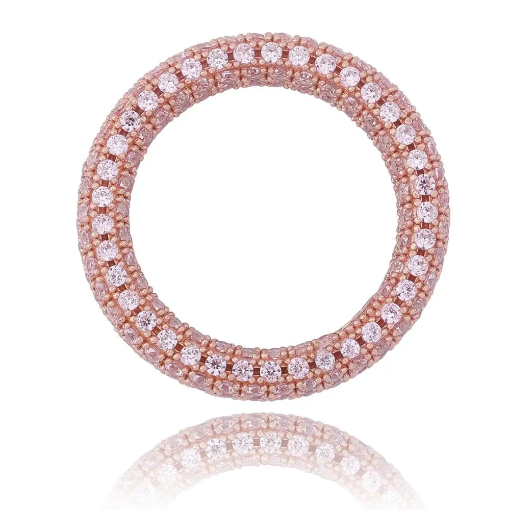 925 Sterling Silver Stamp Full Iced Out Cubic Zirconia Rings