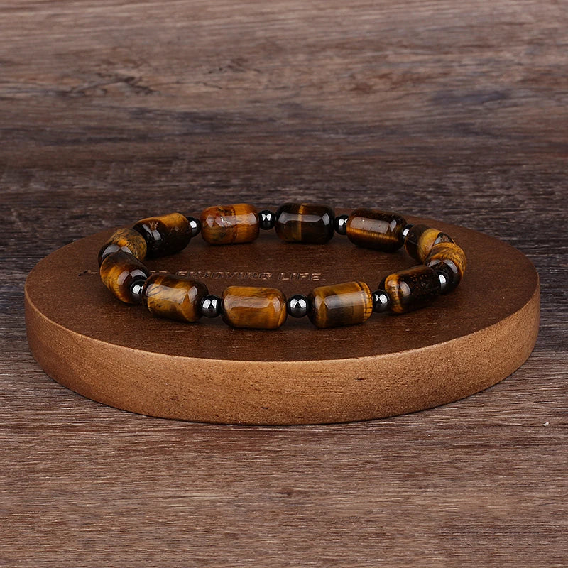 Natural Faceted Tiger Eyes Stone Reiki Bracelets