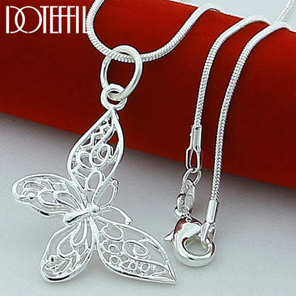925 Sterling Silver Butterfly Pendant Necklace