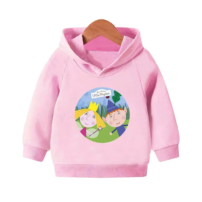 Ben and Holly Kingdom Cartoon Cute Sweatshirts Autumn Pullover Hoodies