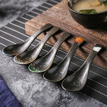 Ceramic Japanese Retro Bone Spoon
