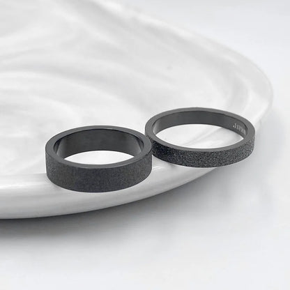 Couple Black Titanium Matte Ring