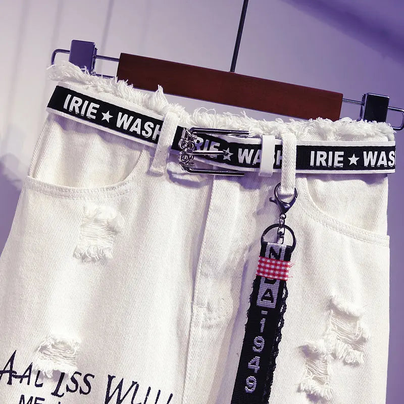 Faldas largas con estampado de letras, estilo coreano