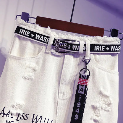 Faldas largas con estampado de letras, estilo coreano