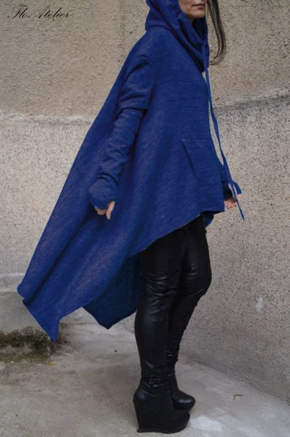 Trends European and N Pure Color Long Hoodie