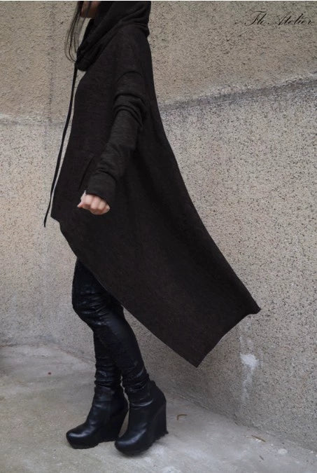 New European and N Pure Color Long Hoodie