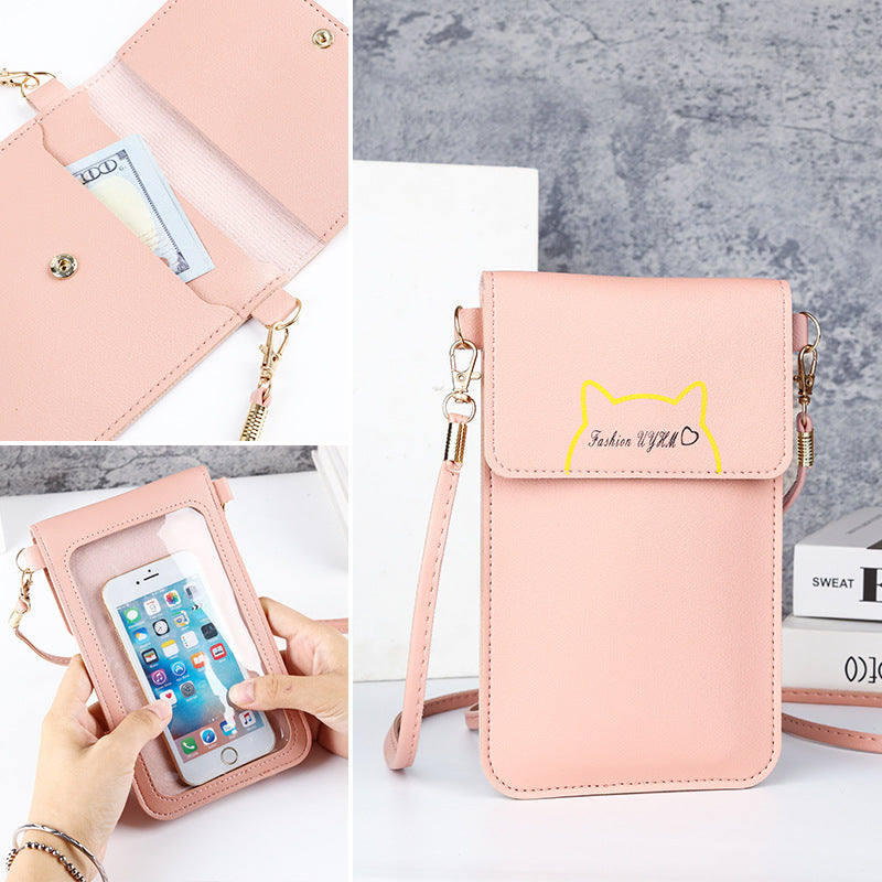Touch screen mobile phone bag
