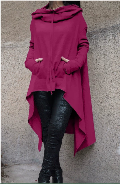 New European and N Pure Color Long Hoodie