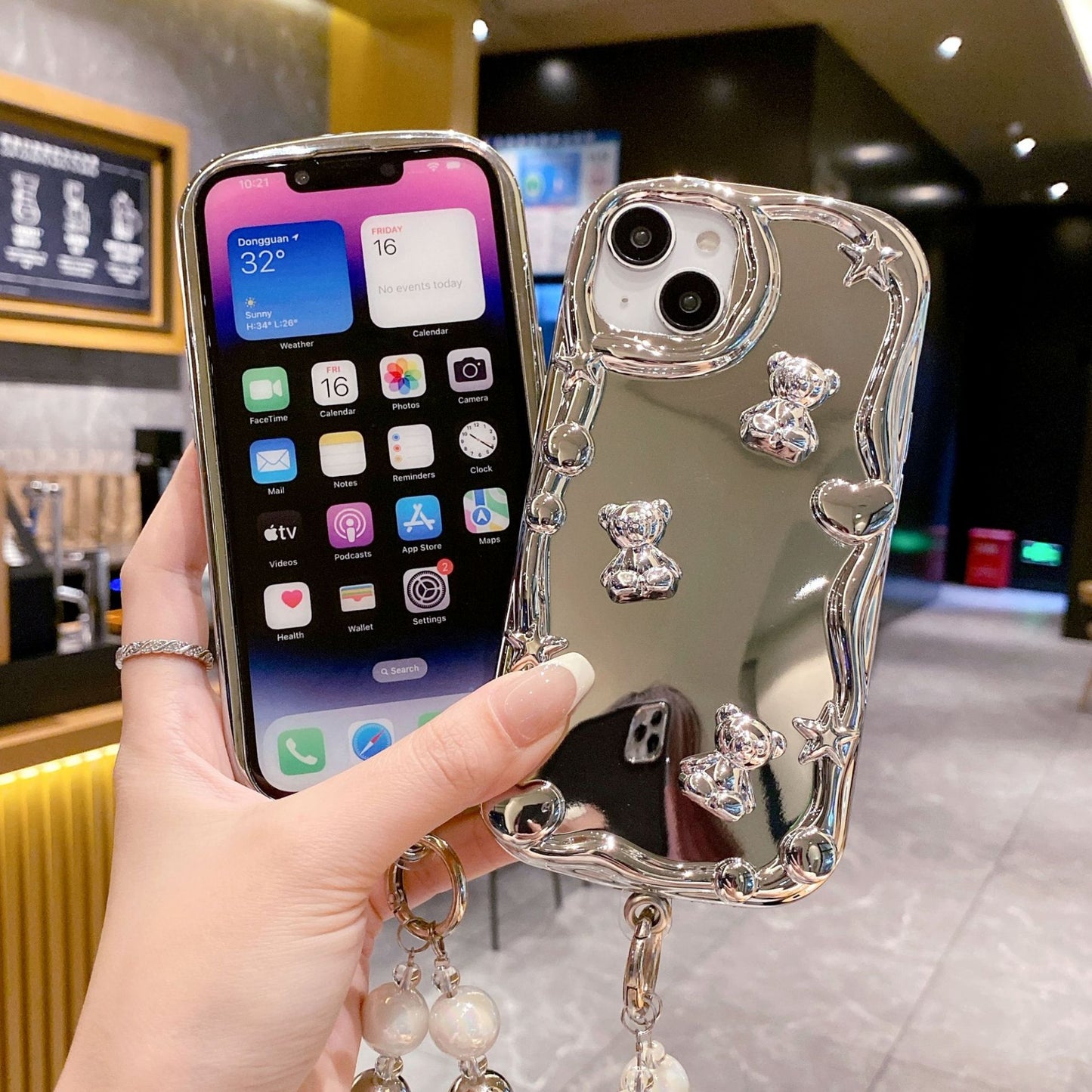 Electroplated Mirror iPhone Case Love Bracelet Apple