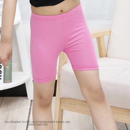 Candy Color Solid Color Girls Safety Shorts