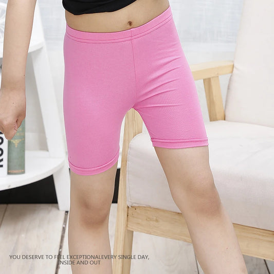 Candy Color Solid Color Girls Safety Shorts