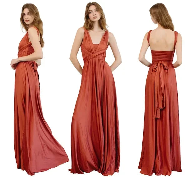 Rust Bridesmaid Dress Infinity Multiway Maxi Bridesmaid Dress