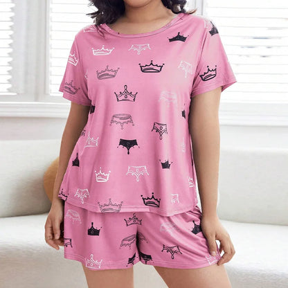 Letter Print Soft Short-sleeved Pyjama