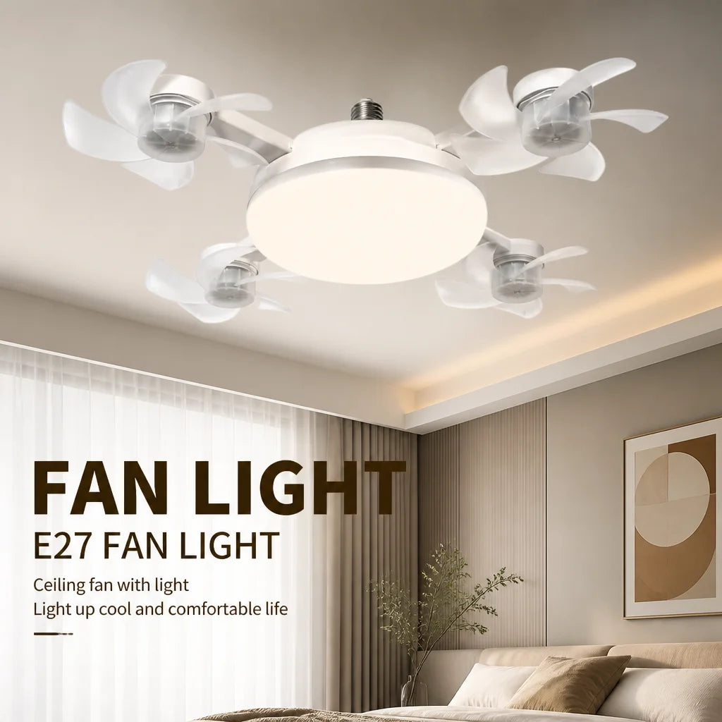 Drone Design Silent Ceiling Fan Light E27 Base Remote Controlled