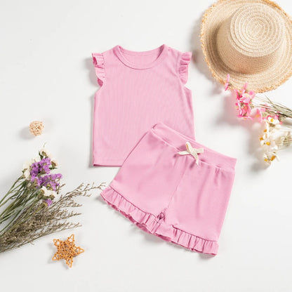 Preschool Girls Casual Short Sleeve Set