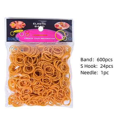 600pcs Elastic Colorful Rubber Loom Wristbands Weaving DIY Craft