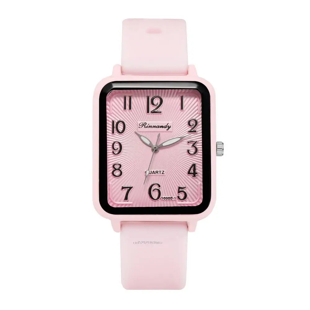 Rectangle Digital Quartz Silicone Strap Watch