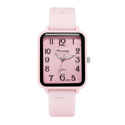 Rectangle Digital Quartz Silicone Strap Watch