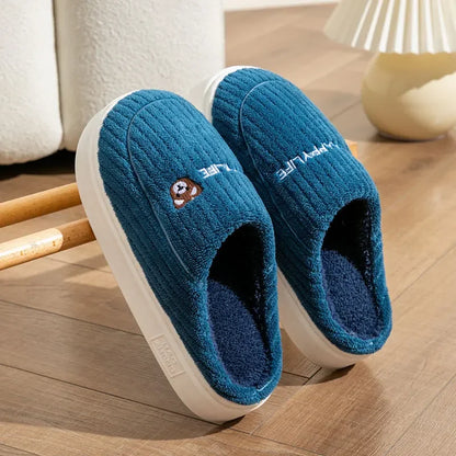 Anti Slip Thick Soled Cotton Slippers