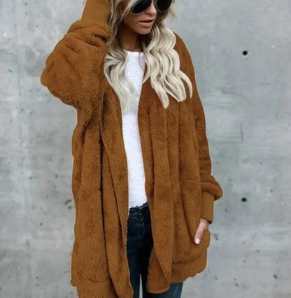 Double Fleece Long Sleeve Oversized Jacket