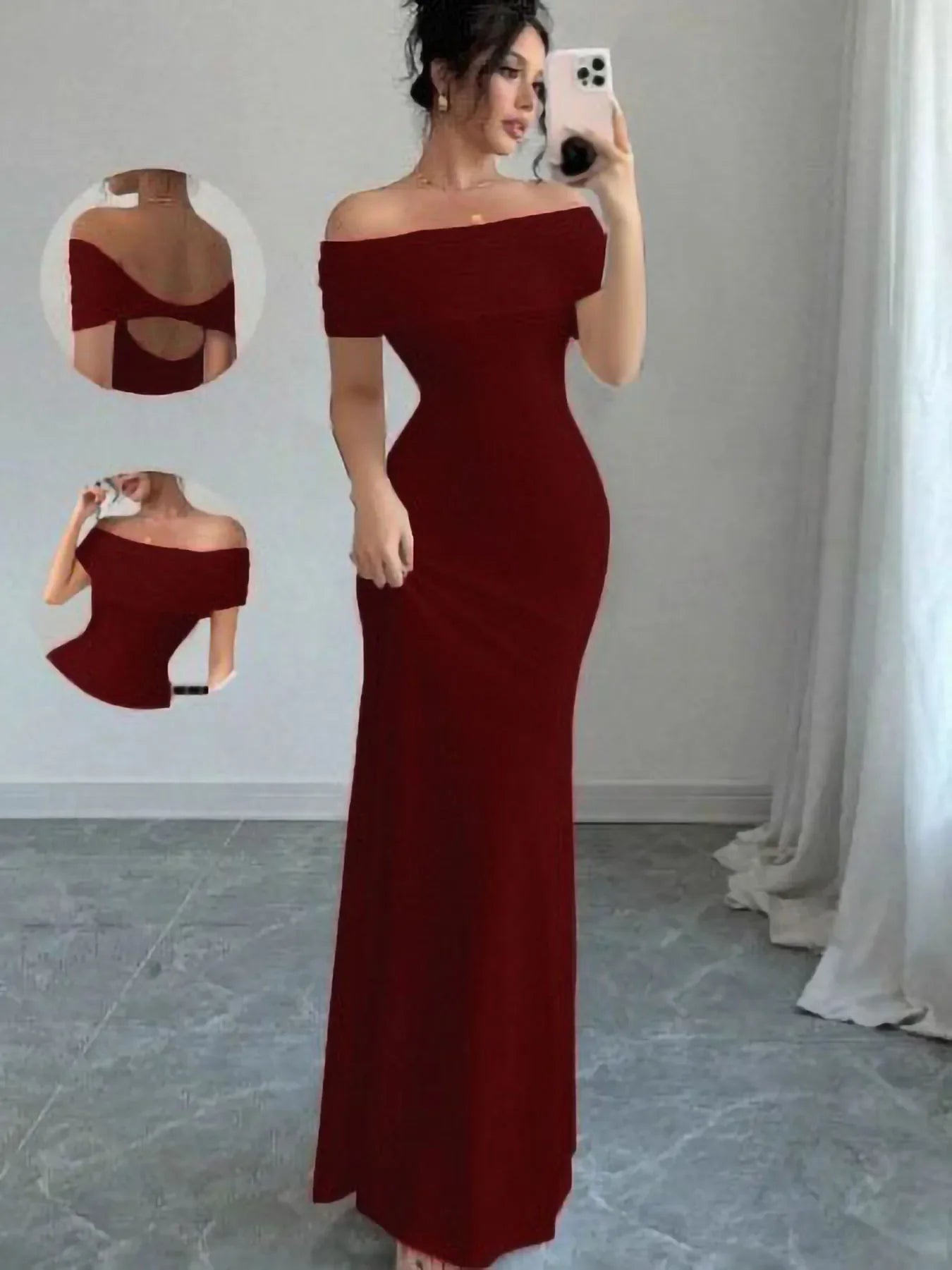 Off Shoulder Sleeveless Sexy Midi Dress
