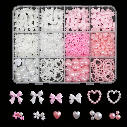 500PCS 3D Nail Art Decoration Kit with Resin Bows