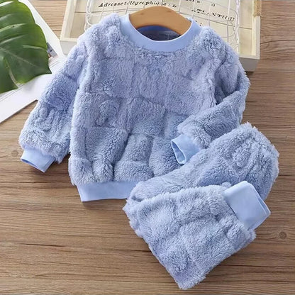 Autumn Winter Flange Long Sleeve Baby Kid Sleepwear