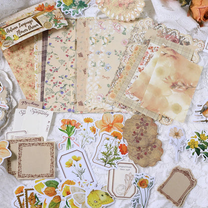100 Pcs Vintage Scrapbooking Paper Collage Self-Adhesive Stickers