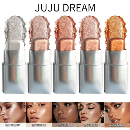 Glowy Highlighter Stick Shimmer Finish Waterproof, Long-Lasting, Easy Blend, Multi-Look, Face & Eye Contour, Skin-Friendly