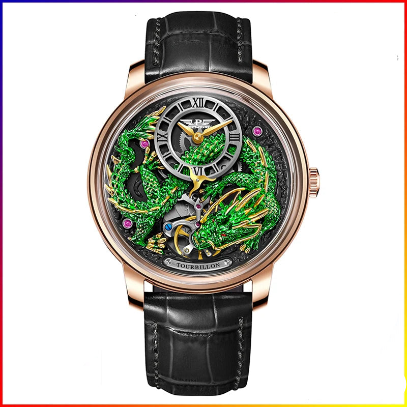 Golden Dragon Dial Mechanical Sapphire Waterproof Automatic Mechanical Watch