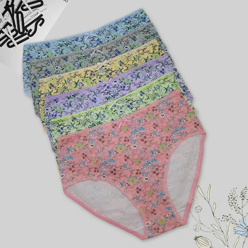 Cotton Underwear Plus Size Briefs Knickers Lady Lingerie 3 Pieces/Lot