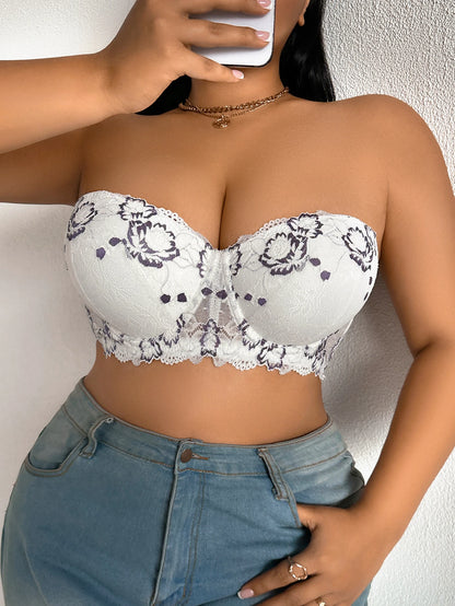 Wide Strap Plus Size Bra Lace Lingerie