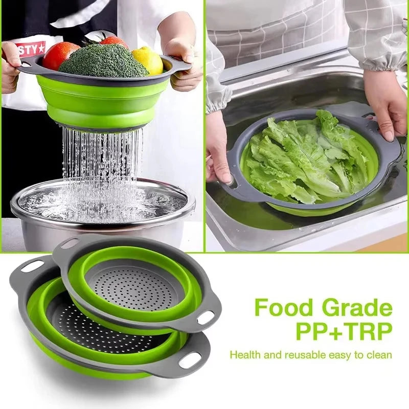 Silicone cleaning and drainage basket