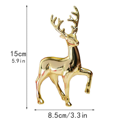 Gold Deer Statue Reindeer Figurines Resin Elk