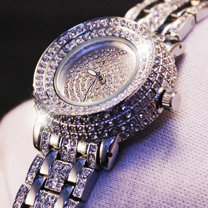 Luxury Crystal Shine Steel Quartz Watches