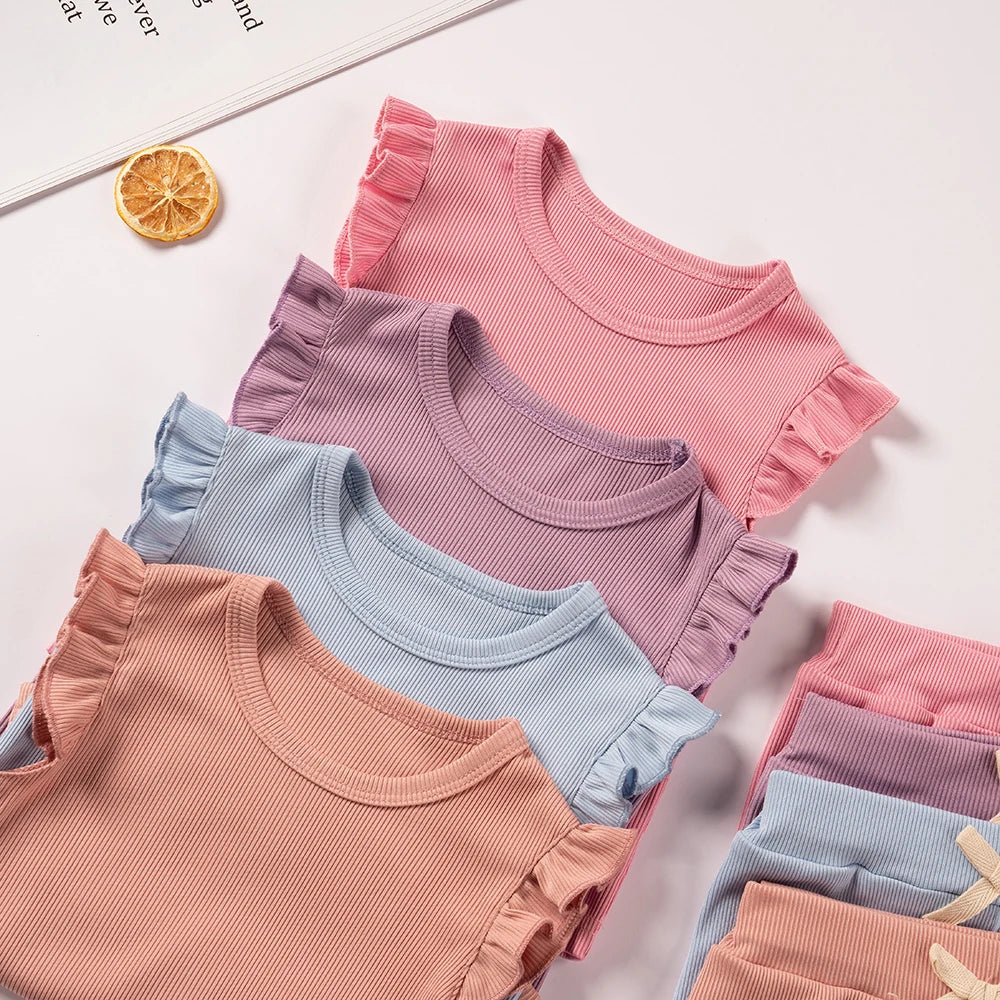 Preschool Girls Casual Short Sleeve Set
